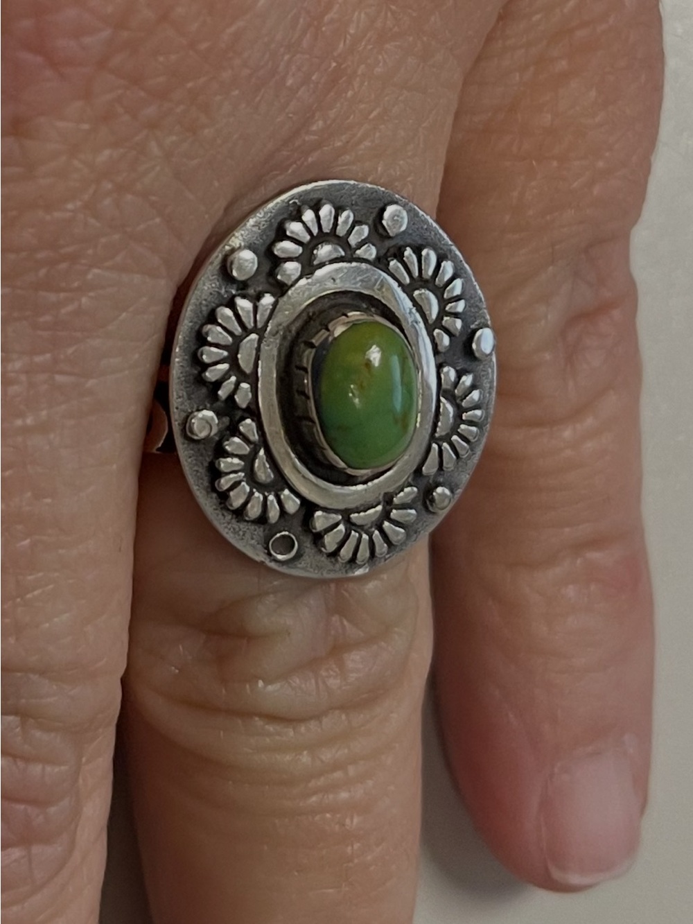 Navajo Native American Sonoran Sterling Silver Ring size 8